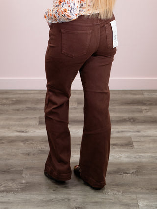 *NEW* Risen | High Rise Straight Jeans | Chocolate Brown | Nikko