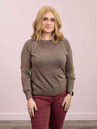 DEX | Ellen Raglan Sweater | Taupe Shimmer