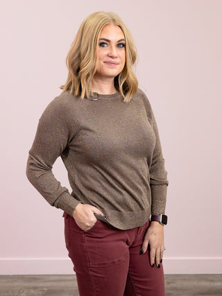 DEX | Ellen Raglan Sweater | Taupe Shimmer