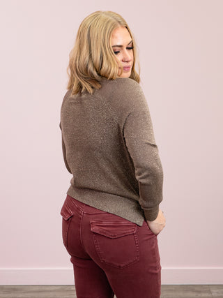 DEX | Ellen Raglan Sweater | Taupe Shimmer