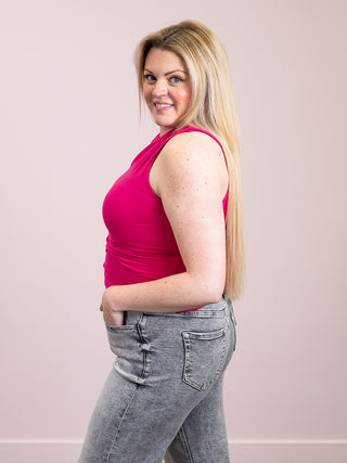 *NEW* Second Skin | Ruri Cotton Sleeveless Top | Magenta