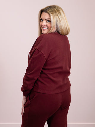 *NEW* RD Style | Henry Henley Waffle Top | Deep Burgundy