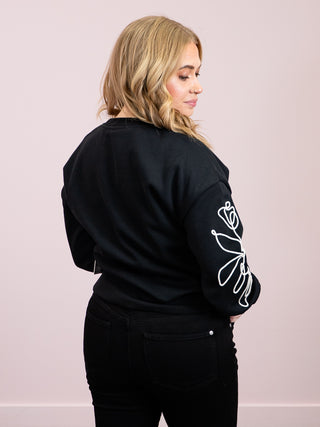 *NEW* DEX | Subtle Beauty Embroidered Sweatshirt | Black