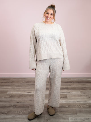 *NEW* Room 34 | Samira Cable Knit Pant | Beige