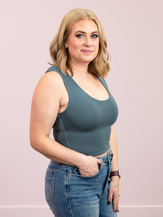 Shelly Cropped Tank | Ash Jade
