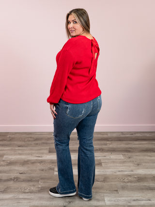 *NEW* Bethany Bow Knit Sweater | Red