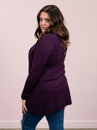 The Key Cardi | LONG | Dark Purple