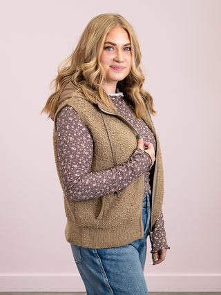 *NEW* DEX | Kenna Hooded Vest | Beige