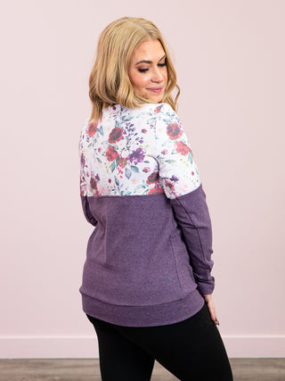 Natalie Pullover | Burgundy Bloom & Plum
