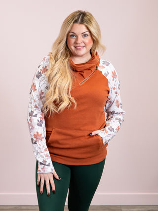 *NEW* Zoey ZipCowl Sweatshirt | Maple & Fall Foliage