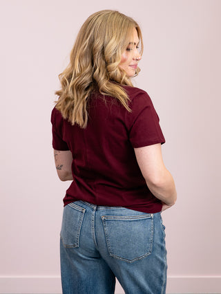*NEW* RD Style | Regina Short Sleeve Top | Deep Burgundy