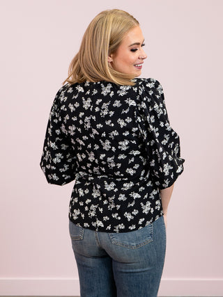 Taylee Floral Top | Black