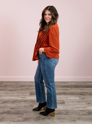 Love Letter Long Sleeve Blouse | Rust