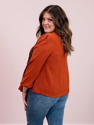 Love Letter Long Sleeve Blouse | Rust