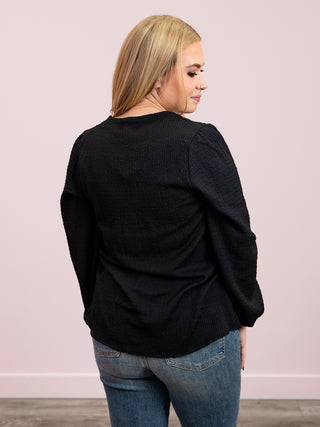 First Love Long Sleeve Blouse | Black