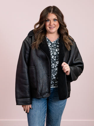 DEX | Susan Double Faced Suede Jacket | Black