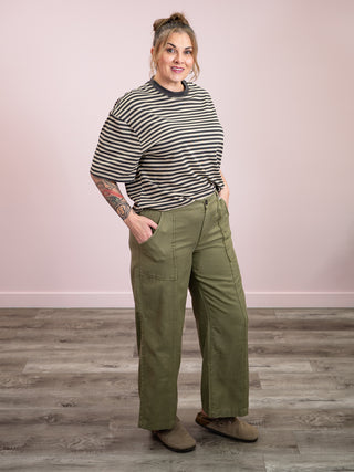 *NEW* DEX | Wilma Woven Twill Pant | Washed Khaki