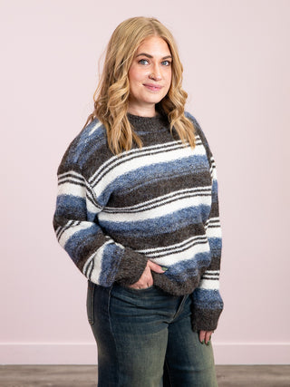 *NEW* RD Style | Sabina Striped Pullover | Brown & Blue