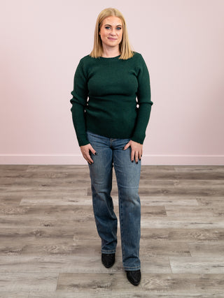 Bridget Back Bow Sweater | Hunter Green