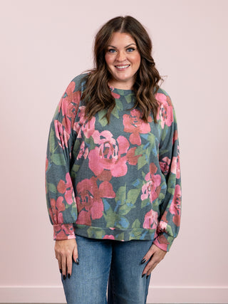 Bittersweet Floral Long Sleeve | Hunter Green