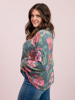 Bittersweet Floral Long Sleeve | Hunter Green