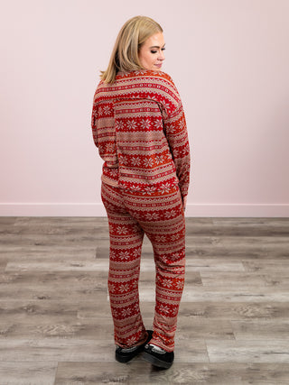 *NEW* Snowflake Kiss Lounge Set | Red