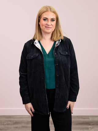 Switchback Reversible Corduroy Jacket | Black