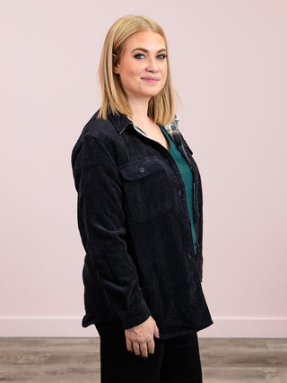 Switchback Reversible Corduroy Jacket | Black