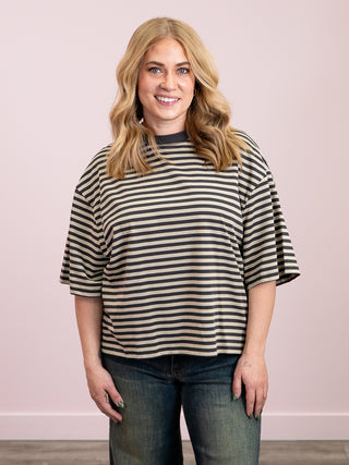 *NEW* Latitude Stripe Tee | Grey