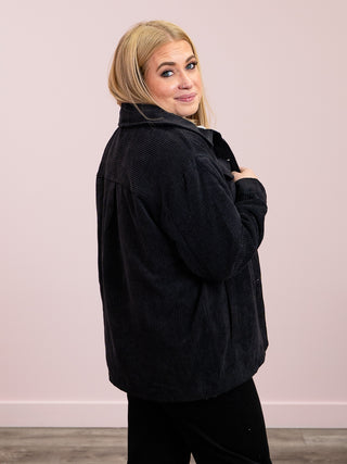 Redwood Sherpa Lined Corduroy Jacket | Black