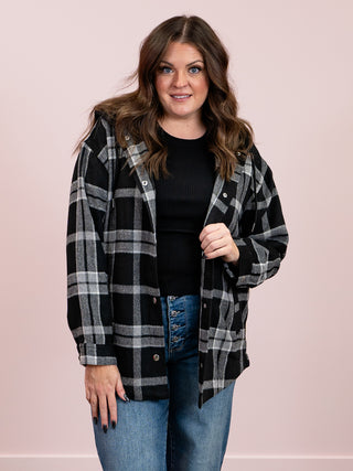 Autumn Range Plaid Hooded Jacket | Black