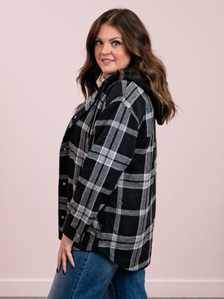 Autumn Range Plaid Hooded Jacket | Black