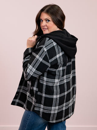 Autumn Range Plaid Hooded Jacket | Black