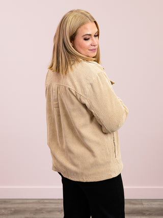Redwood Sherpa Lined Corduroy Jacket | Beige