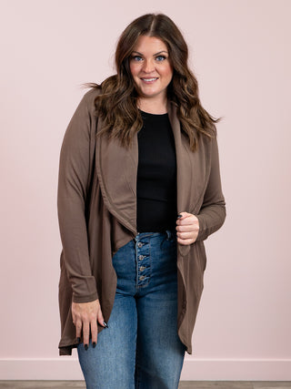 *NEW* Fargo Fleece Lined Cardigan | Java