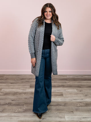 Calla Chevron Cardigan | Grey