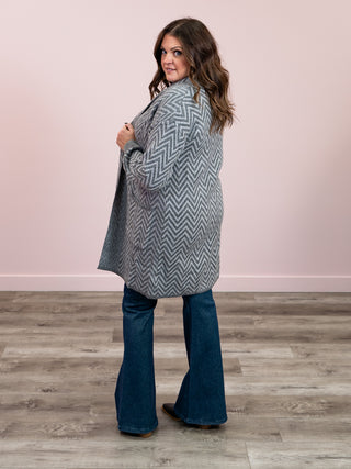 Calla Chevron Cardigan | Grey