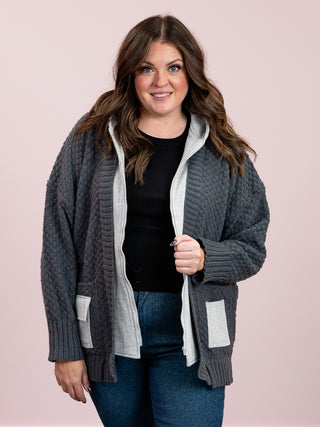 Ember Zip Up Sweater Hoodie Jacket | Charcoal