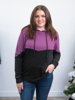 *NEW* Tara Colourblock Hooded Pullover | Grape