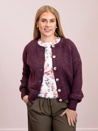 *NEW* RD Style | Rada Button Front Cardigan | Plum Melange