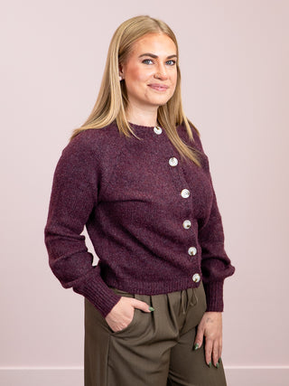 *NEW* RD Style | Rada Button Front Cardigan | Plum Melange