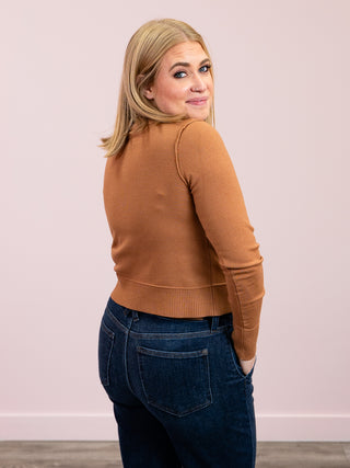 DEX | Katherine Easy Crewneck Cardigan | Toffee