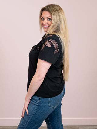 *NEW* DEX | Laury Lace Top Tee | Black
