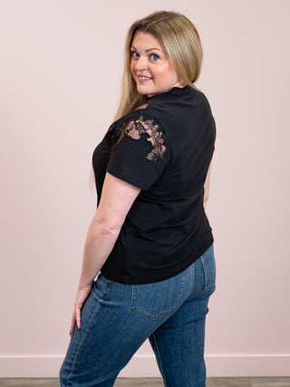 *NEW* DEX | Laury Lace Top Tee | Black