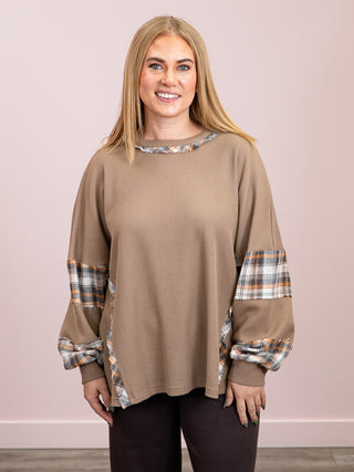 *NEW* The Heritage Oversized Plaid Top | Mocha
