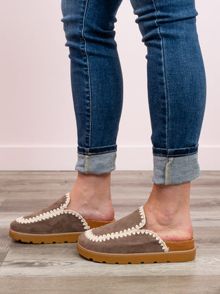 *NEW* Margret Crochet Stitch Slippers | Charcoal