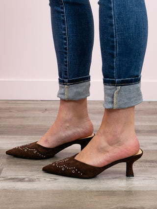 Morley Western Mule Heels | Brown Suede