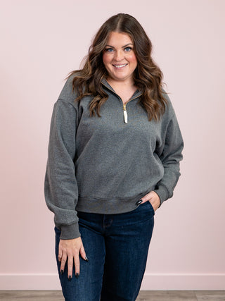Sierra Fleece Half Zip Sweatshirt | Heather Charcoal
