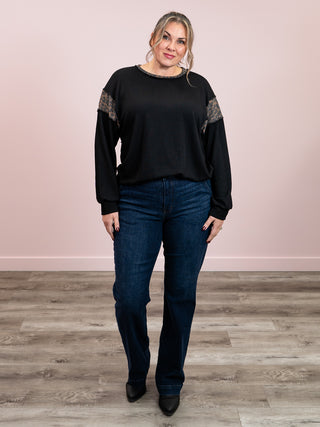 Urban Prowl Ribbed Long Sleeve Top | Black