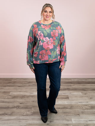 Bittersweet Floral Long Sleeve | Hunter Green
